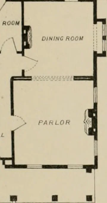 An illustration from Bicknell's village builder. Elevations and plans for cottages, villas, suburban residences, farm houses [etc.] also exterior and interior details for public and private buildings, with approved forms of contracts and specifications. Containing fifty-five plates drawn to scale, 1872, leaf 62