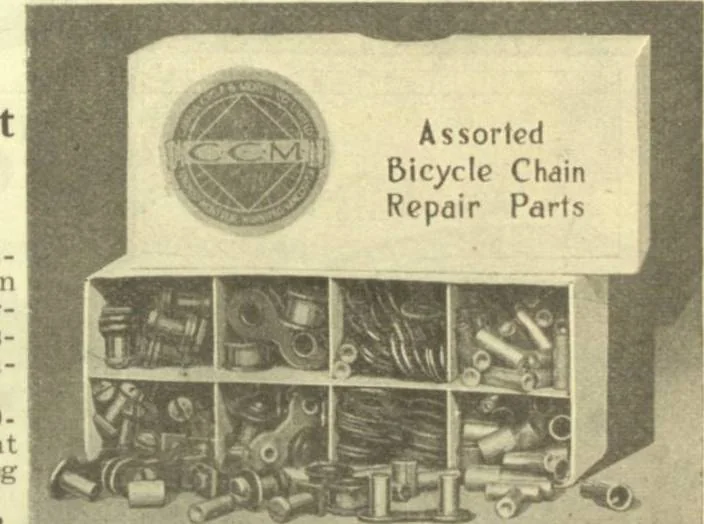 An illustration from Bicycle accessories and repair supplies : bicycles, motorcycle accessories, motor accessories : [catalogue, 1918, leaf 24