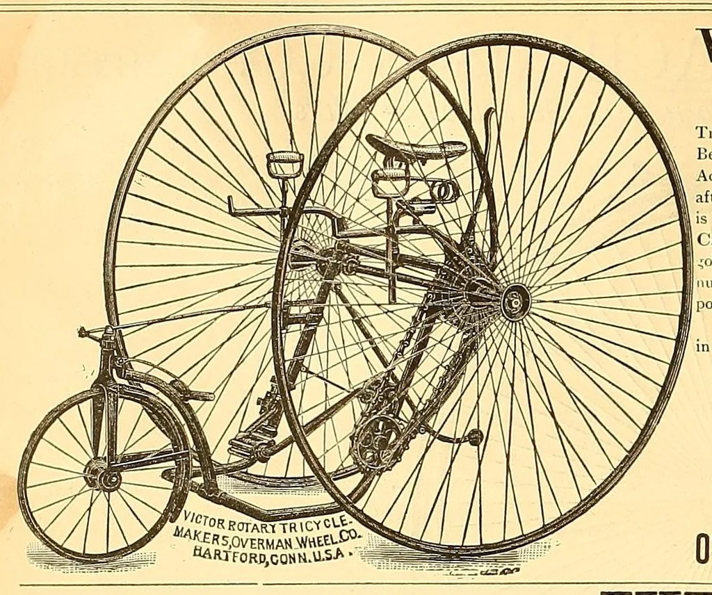 An illustration from The bicycling world, 1881, leaf 130