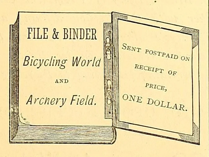An illustration from The bicycling world & archery field, 1880, leaf 281