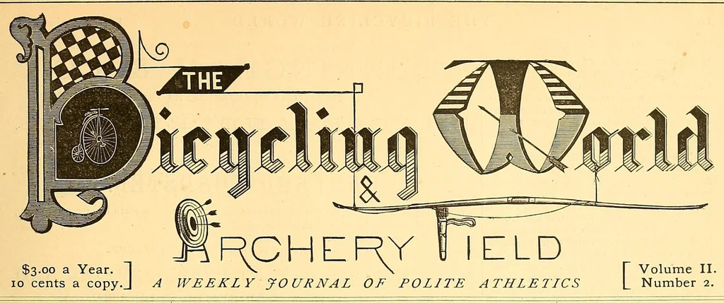 An illustration from The bicycling world & archery field, 1880, leaf 29