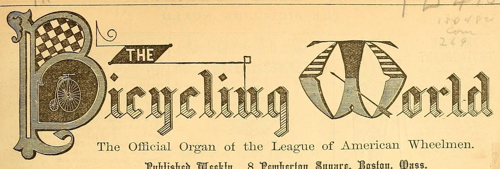 An illustration from The bicycling world, 1881, leaf 9