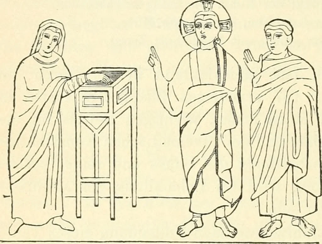 An illustration from Bilder aus der Geschichte der altchristlichen Kunst und liturgie in Italien, 1899, leaf 175