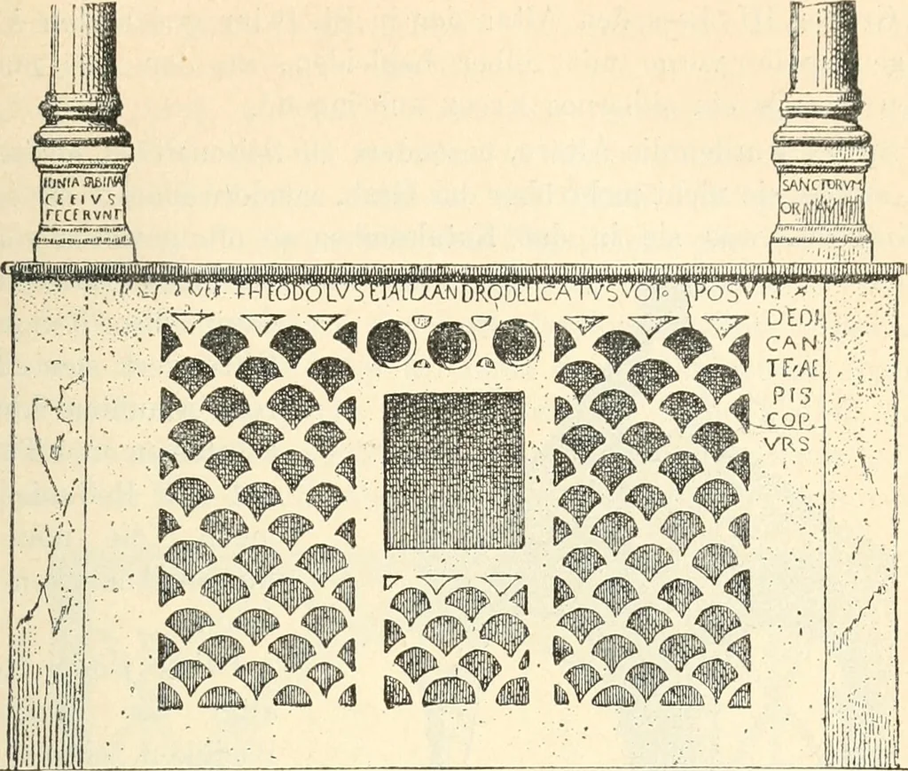 An illustration from Bilder aus der Geschichte der altchristlichen Kunst und liturgie in Italien, 1899, leaf 250