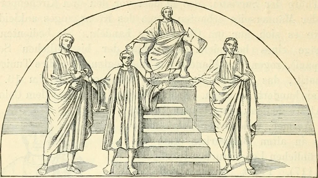 An illustration from Bilder aus der Geschichte der altchristlichen Kunst und liturgie in Italien, 1899, leaf 325