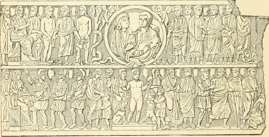 An illustration from Bilder aus der Geschichte der altchristlichen Kunst und liturgie in Italien, 1899, leaf 41