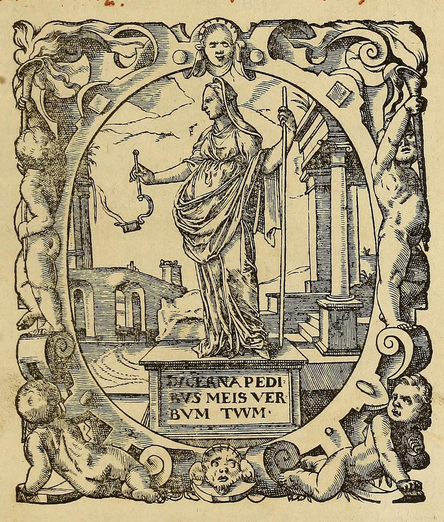 An illustration from Bildnisse viler zum Theyle vou [sic] vralten, zum Theyle von newlichern Zeiten her, Kriegs vnd anderer weltlicher Hänndel halben, bej Christen vnnd Vnchristen gewesener berühmter Keyser, Könige, Fürsten, Grauen vnd Edeln, in massen dieselbige Paulus Iouius, vorweilen Bischoff von Nocera, durch allerley Gelegenheyt zusammen gebracht, vnd in seiner Bibliotheca oder Librareje zu Newen Como abgemalt hinderlassen. : Mit kurtzverfassten Beschreibungen jhres jedes geführten Lebens vnd Wesens, dardurch sie fürnemlich in Gutem oder Bösem bekannt vnd namhafftig worden, etlicher massen aus Pauli Iouij, vnd gleichwol mehrern theyls, aus andern in latinischer, italianischer, franzosischer, spanischer vnnd teutscher Sprache aussgangenen Chronicken vnd Historien zum fleissigsten erklärt, vnd jetz erstlich in offenen Truck verordnet:, 1582, leaf 381