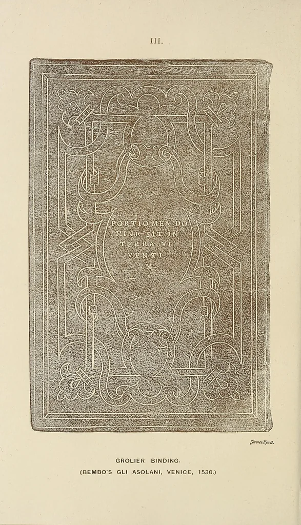 An illustration from The binding of books; an essay in the history of gold-tooled bindings, 1894, leaf 110