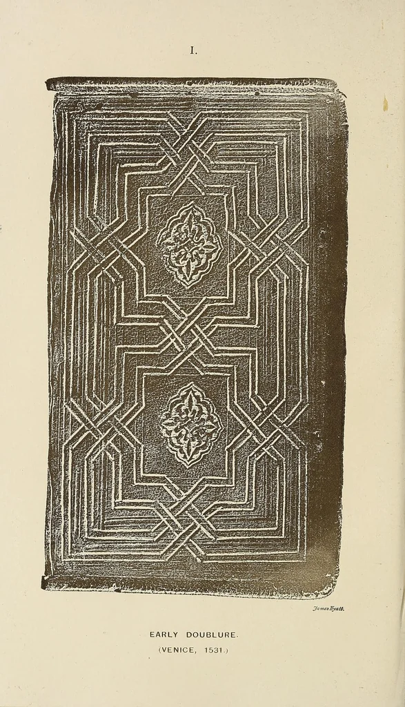 An illustration from The binding of books; an essay in the history of gold-tooled bindings, 1894, leaf 62