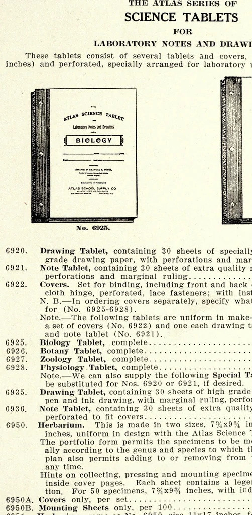 An illustration from Biological Apparatus and Supplies, 1914, leaf 47