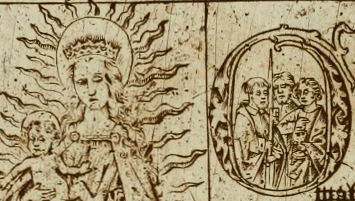 An illustration from A biographical dictionary : containing an historical account of all the engravers, from the earliest period of the art of engraving to the present time : and a short list of their most esteemed works : with the cyphers, monograms, and particular marks, used by each master, accurately copied from the originals, and properly explained : to which is prefixed, an essay on the rise and progress of the art of engraving, both on copper and on wood : with several curious specimens of the performances of the most ancient artists, 1785, leaf 43