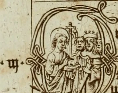 An illustration from A biographical dictionary : containing an historical account of all the engravers, from the earliest period of the art of engraving to the present time : and a short list of their most esteemed works : with the cyphers, monograms, and particular marks, used by each master, accurately copied from the originals, and properly explained : to which is prefixed, an essay on the rise and progress of the art of engraving, both on copper and on wood : with several curious specimens of the performances of the most ancient artists, 1785, leaf 43