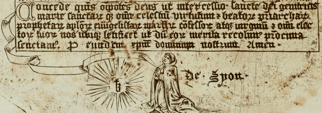 An illustration from A biographical dictionary : containing an historical account of all the engravers, from the earliest period of the art of engraving to the present time : and a short list of their most esteemed works : with the cyphers, monograms, and particular marks, used by each master, accurately copied from the originals, and properly explained : to which is prefixed, an essay on the rise and progress of the art of engraving, both on copper and on wood : with several curious specimens of the performances of the most ancient artists, 1785, leaf 43