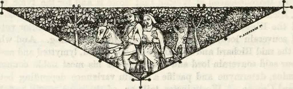 An illustration from The biography and typography of William Caxton : England's first printer, 1877, leaf 195