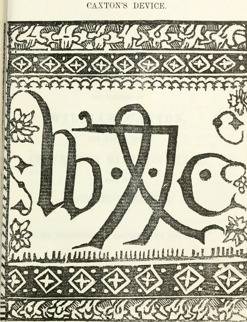 An illustration from The biography and typography of William Caxton : England's first printer, 1877, leaf 404
