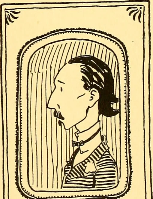 An illustration from Bird Center cartoons, a chronicle of social happenings at Bird Center, Illinois; pictures and text, 1904, leaf 104