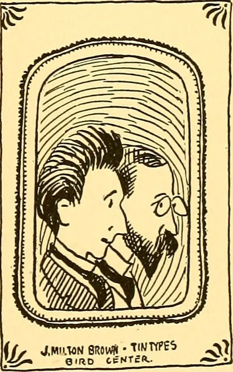 An illustration from Bird Center cartoons, a chronicle of social happenings at Bird Center, Illinois; pictures and text, 1904, leaf 116