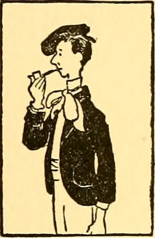 An illustration from Bird Center cartoons, a chronicle of social happenings at Bird Center, Illinois; pictures and text, 1904, leaf 130