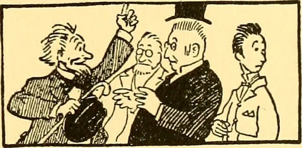 An illustration from Bird Center cartoons, a chronicle of social happenings at Bird Center, Illinois; pictures and text, 1904, leaf 136