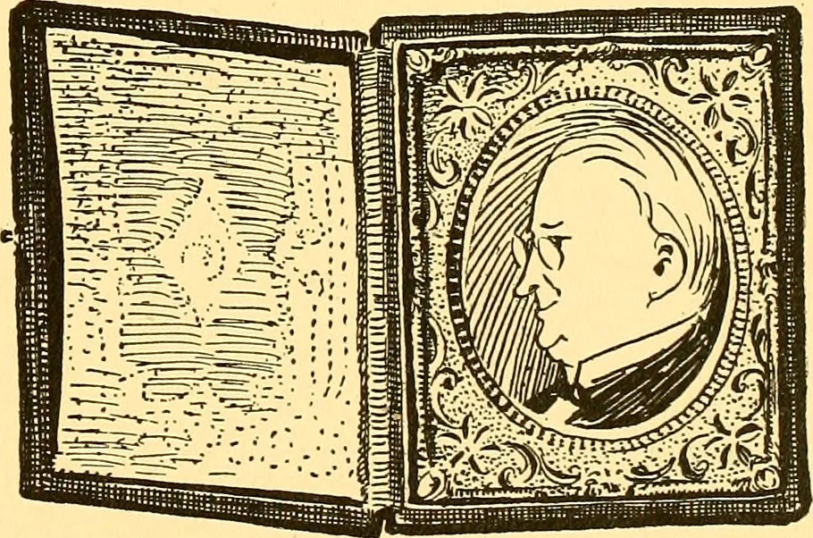 An illustration from Bird Center cartoons, a chronicle of social happenings at Bird Center, Illinois; pictures and text, 1904, leaf 14