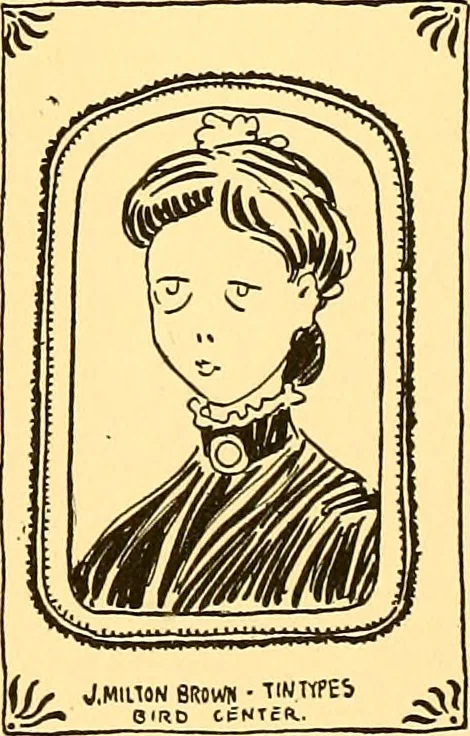 An illustration from Bird Center cartoons, a chronicle of social happenings at Bird Center, Illinois; pictures and text, 1904, leaf 140