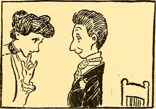 An illustration from Bird Center cartoons, a chronicle of social happenings at Bird Center, Illinois; pictures and text, 1904, leaf 142