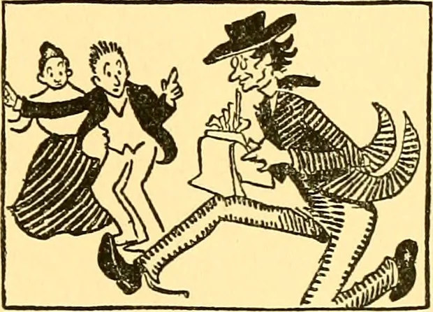 An illustration from Bird Center cartoons, a chronicle of social happenings at Bird Center, Illinois; pictures and text, 1904, leaf 142
