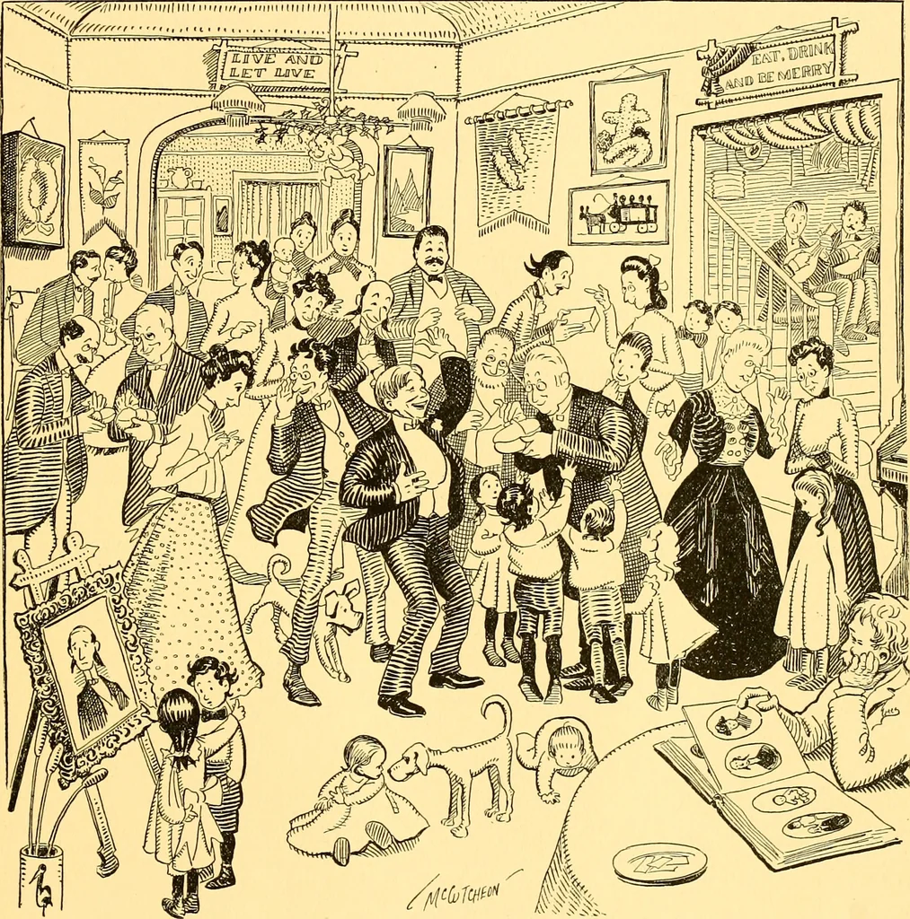 An illustration from Bird Center cartoons, a chronicle of social happenings at Bird Center, Illinois; pictures and text, 1904, leaf 144