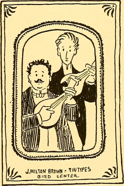 An illustration from Bird Center cartoons, a chronicle of social happenings at Bird Center, Illinois; pictures and text, 1904, leaf 146