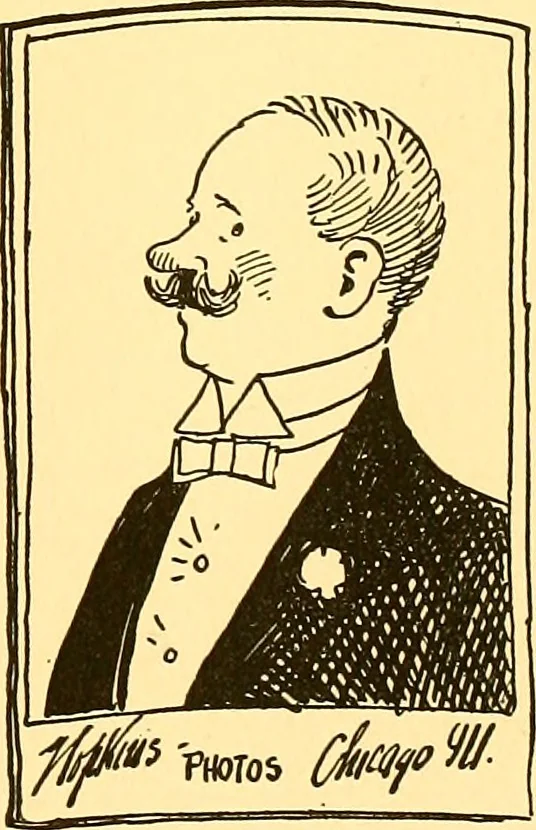 An illustration from Bird Center cartoons, a chronicle of social happenings at Bird Center, Illinois; pictures and text, 1904, leaf 152
