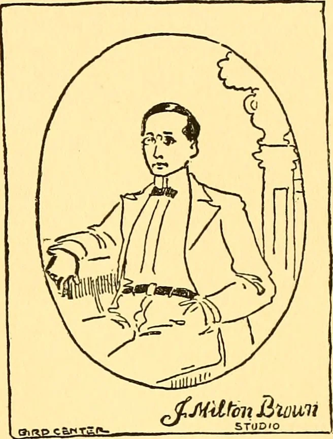 An illustration from Bird Center cartoons, a chronicle of social happenings at Bird Center, Illinois; pictures and text, 1904, leaf 154
