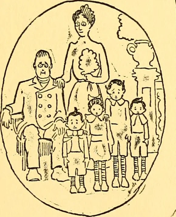 An illustration from Bird Center cartoons, a chronicle of social happenings at Bird Center, Illinois; pictures and text, 1904, leaf 154
