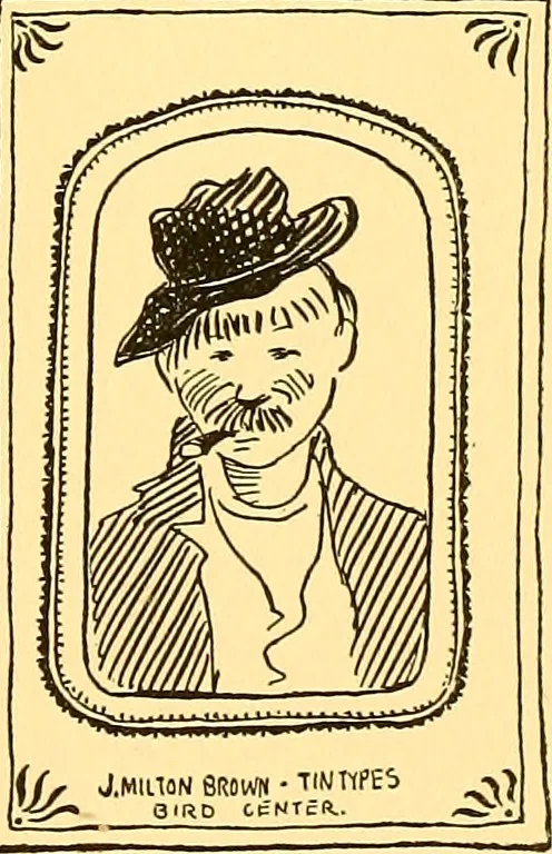 An illustration from Bird Center cartoons, a chronicle of social happenings at Bird Center, Illinois; pictures and text, 1904, leaf 158