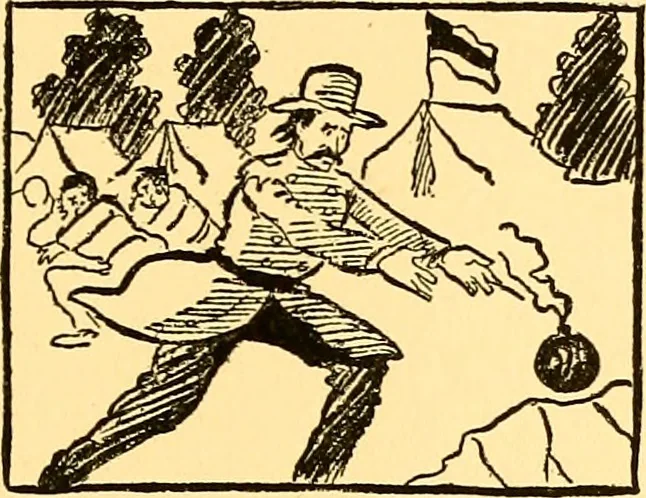 An illustration from Bird Center cartoons, a chronicle of social happenings at Bird Center, Illinois; pictures and text, 1904, leaf 160