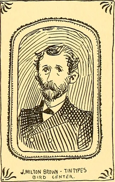 An illustration from Bird Center cartoons, a chronicle of social happenings at Bird Center, Illinois; pictures and text, 1904, leaf 164