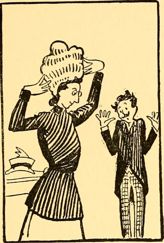 An illustration from Bird Center cartoons, a chronicle of social happenings at Bird Center, Illinois; pictures and text, 1904, leaf 166