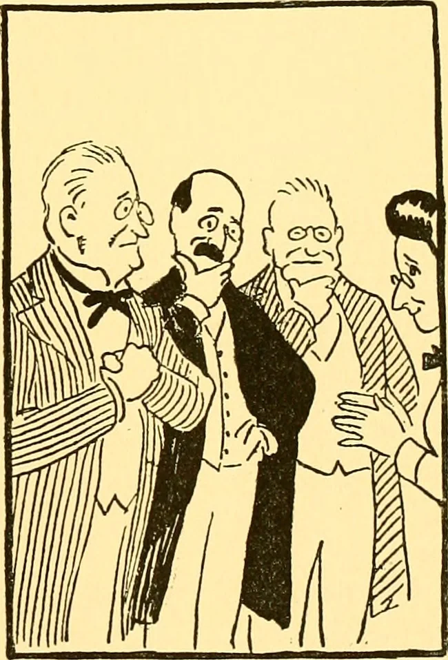 An illustration from Bird Center cartoons, a chronicle of social happenings at Bird Center, Illinois; pictures and text, 1904, leaf 166