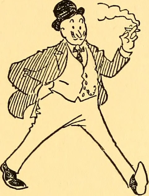An illustration from Bird Center cartoons, a chronicle of social happenings at Bird Center, Illinois; pictures and text, 1904, leaf 172