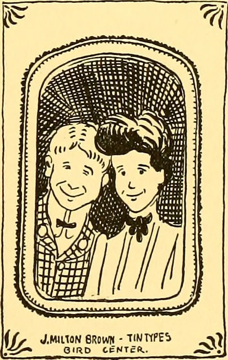 An illustration from Bird Center cartoons, a chronicle of social happenings at Bird Center, Illinois; pictures and text, 1904, leaf 176