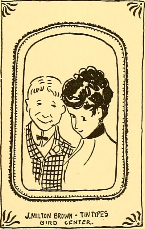 An illustration from Bird Center cartoons, a chronicle of social happenings at Bird Center, Illinois; pictures and text, 1904, leaf 182