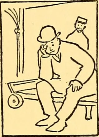 An illustration from Bird Center cartoons, a chronicle of social happenings at Bird Center, Illinois; pictures and text, 1904, leaf 196