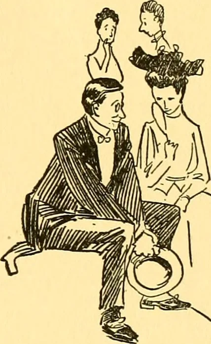An illustration from Bird Center cartoons, a chronicle of social happenings at Bird Center, Illinois; pictures and text, 1904, leaf 202