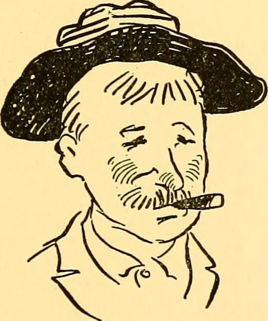 An illustration from Bird Center cartoons, a chronicle of social happenings at Bird Center, Illinois; pictures and text, 1904, leaf 208