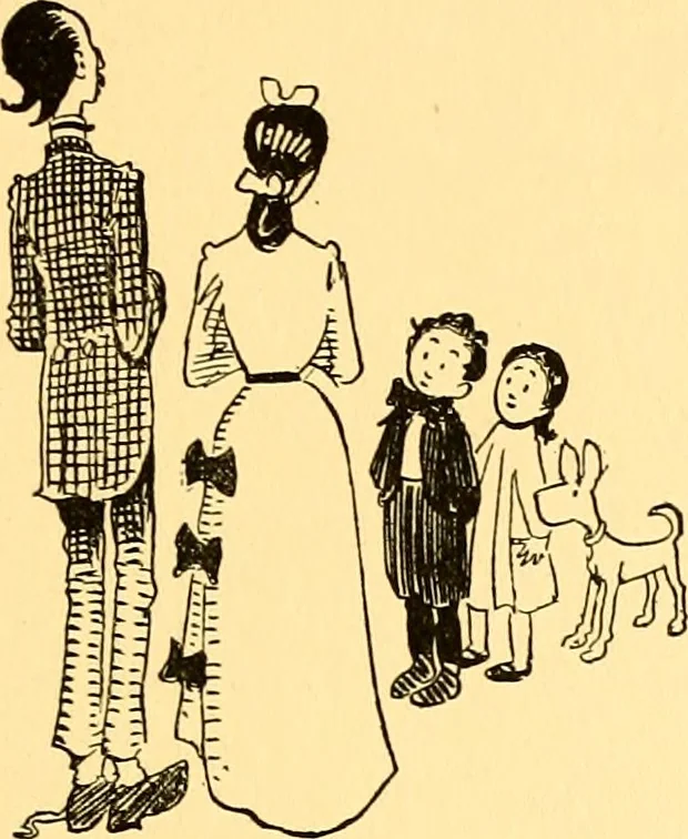 An illustration from Bird Center cartoons, a chronicle of social happenings at Bird Center, Illinois; pictures and text, 1904, leaf 28