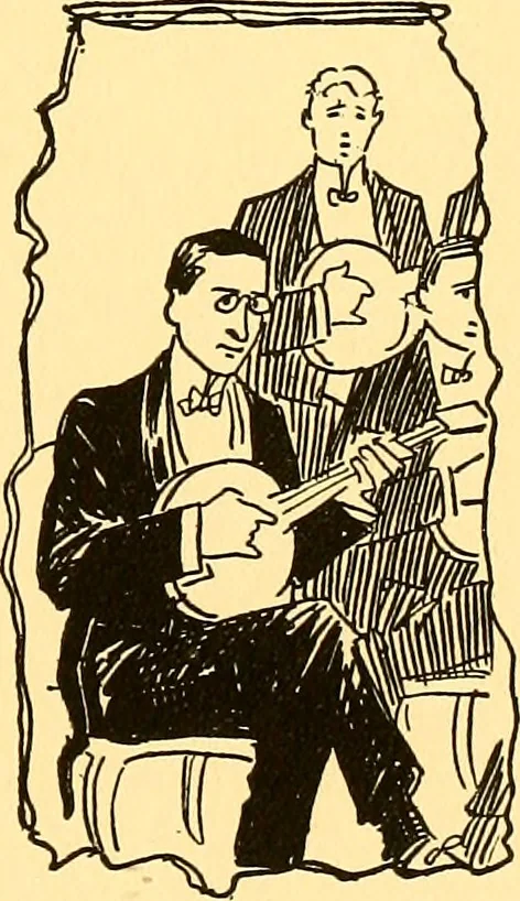 An illustration from Bird Center cartoons, a chronicle of social happenings at Bird Center, Illinois; pictures and text, 1904, leaf 32