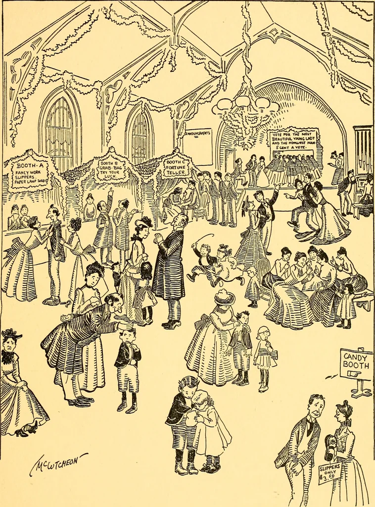 An illustration from Bird Center cartoons, a chronicle of social happenings at Bird Center, Illinois; pictures and text, 1904, leaf 36