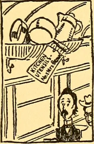 An illustration from Bird Center cartoons, a chronicle of social happenings at Bird Center, Illinois; pictures and text, 1904, leaf 64