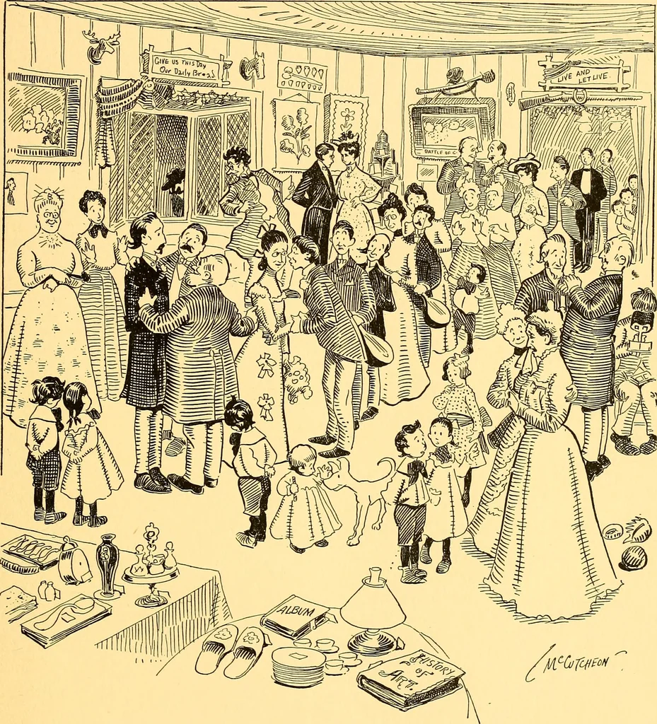An illustration from Bird Center cartoons, a chronicle of social happenings at Bird Center, Illinois; pictures and text, 1904, leaf 66