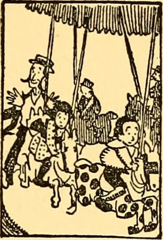 An illustration from Bird Center cartoons, a chronicle of social happenings at Bird Center, Illinois; pictures and text, 1904, leaf 70