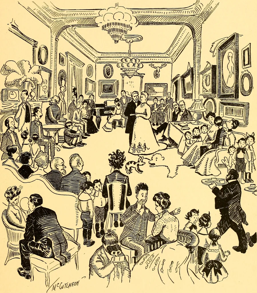 An illustration from Bird Center cartoons, a chronicle of social happenings at Bird Center, Illinois; pictures and text, 1904, leaf 78